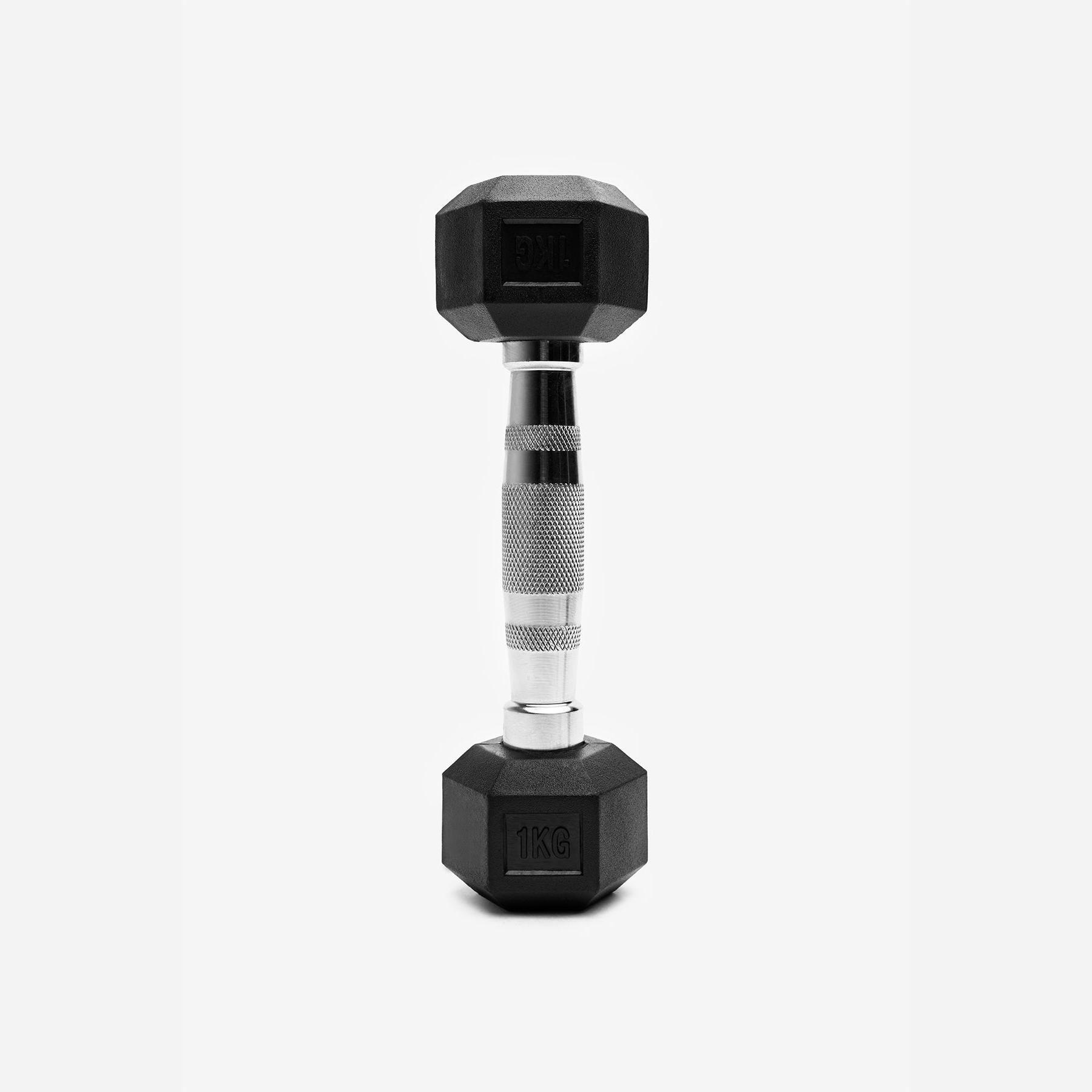 Angove Sports 1KG Hex Dumbbells Pair Non-Slip Hand Weights for Home Gym Fitness Training